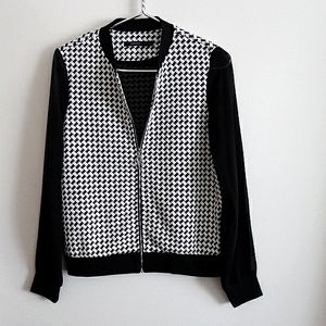 NWOT Vertigo Houndstooth Sheer Sleeve Jacket S/M